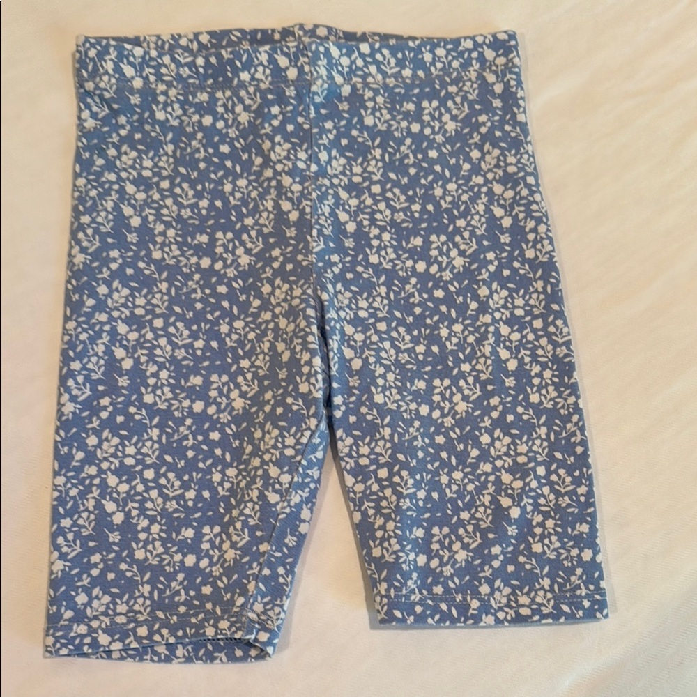 H&M Girls Blue and White Floral Biker Shorts